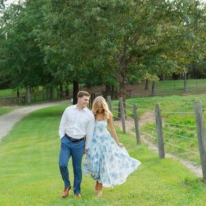 Women’s Blue Floral Midi Dress - Sleeveless Summer Dress